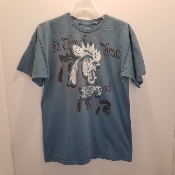 Southern Thread Men's Size Medium Shirt Top Short Sleeve Tee Blue - Picture 2 of 6